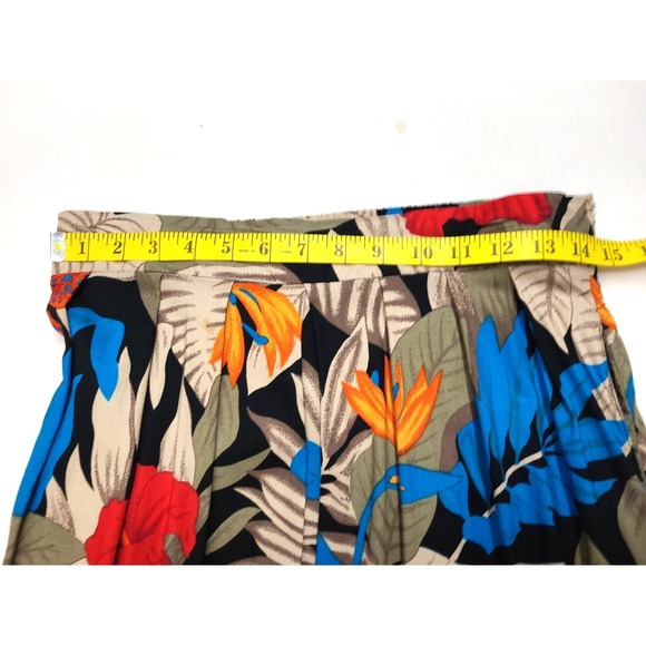Vintage Womens Skirt Sz 14 Pleated A Line Pockets Hawaiian Beach Resort Cruise - Picture 10 of 11